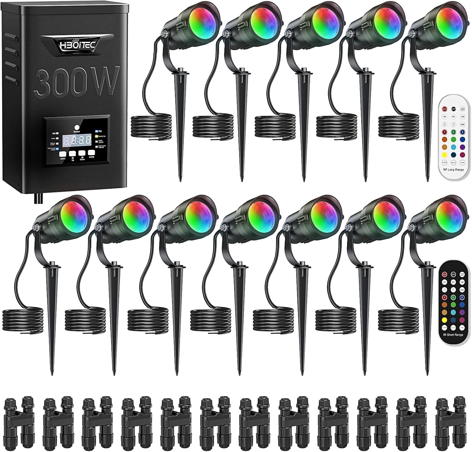 Outdoor Lighting Kits Low Voltage - HIBOITEC 12W RGBCWWW Landscape Lighting Kit