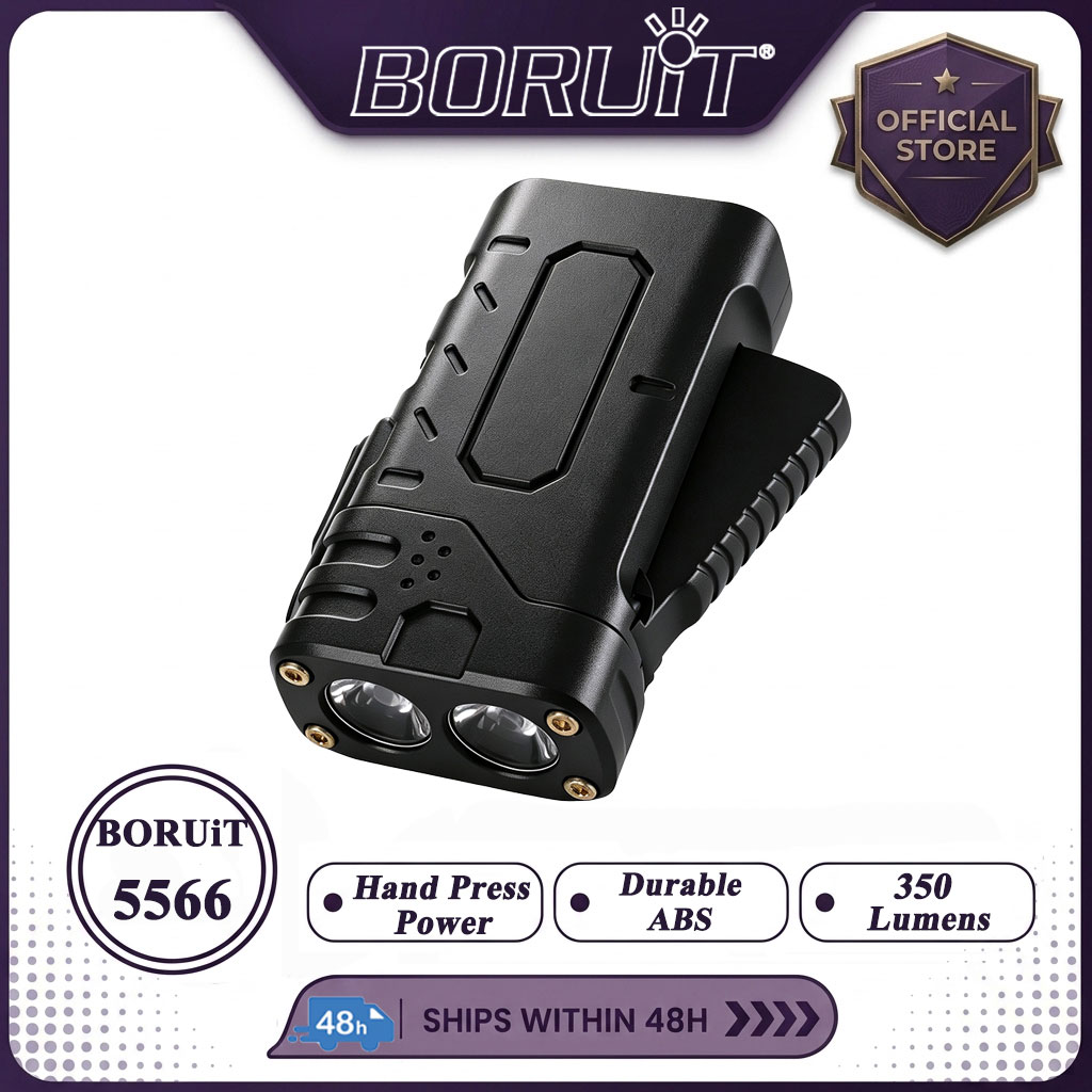 Outdoor Lighting Nearby - BORUIiT Hand Crank EDC LED Flashlight