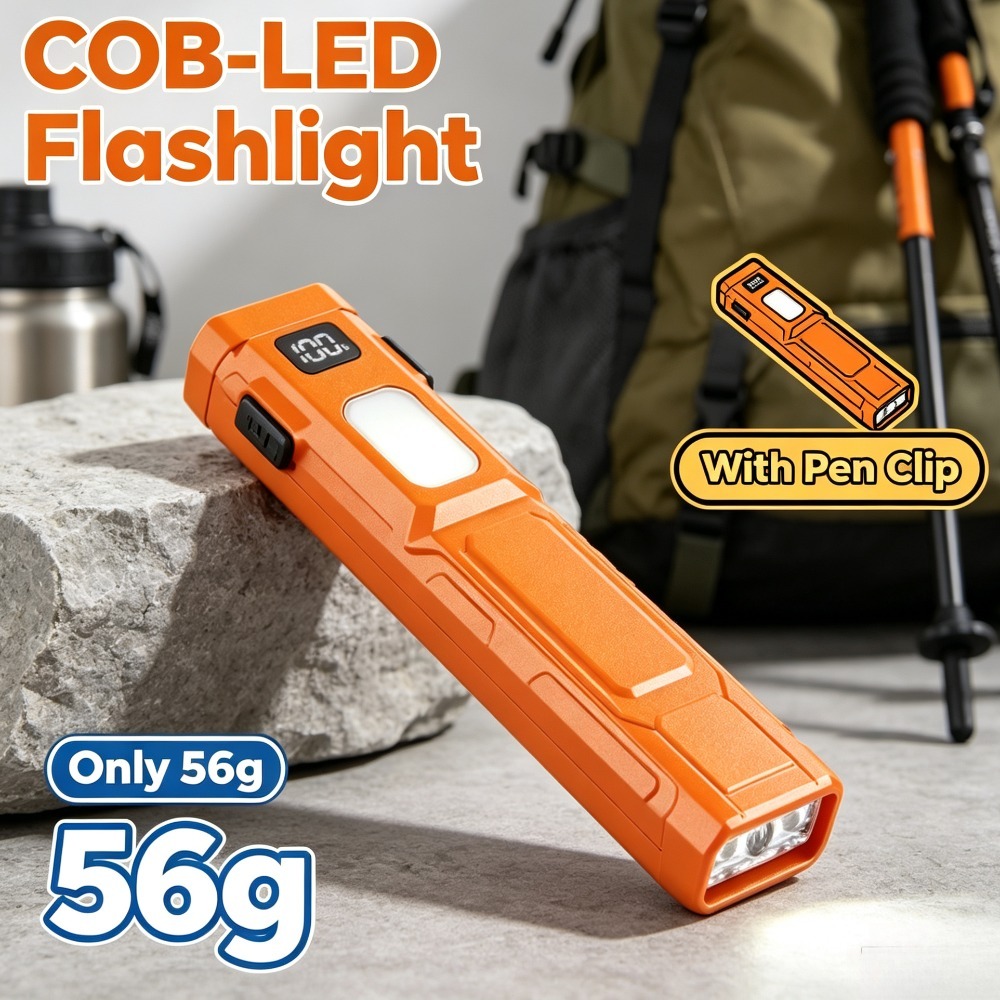 Outdoor Lighting Nearby - COB LED EDC Flashlight Pen‑Clip Pocket