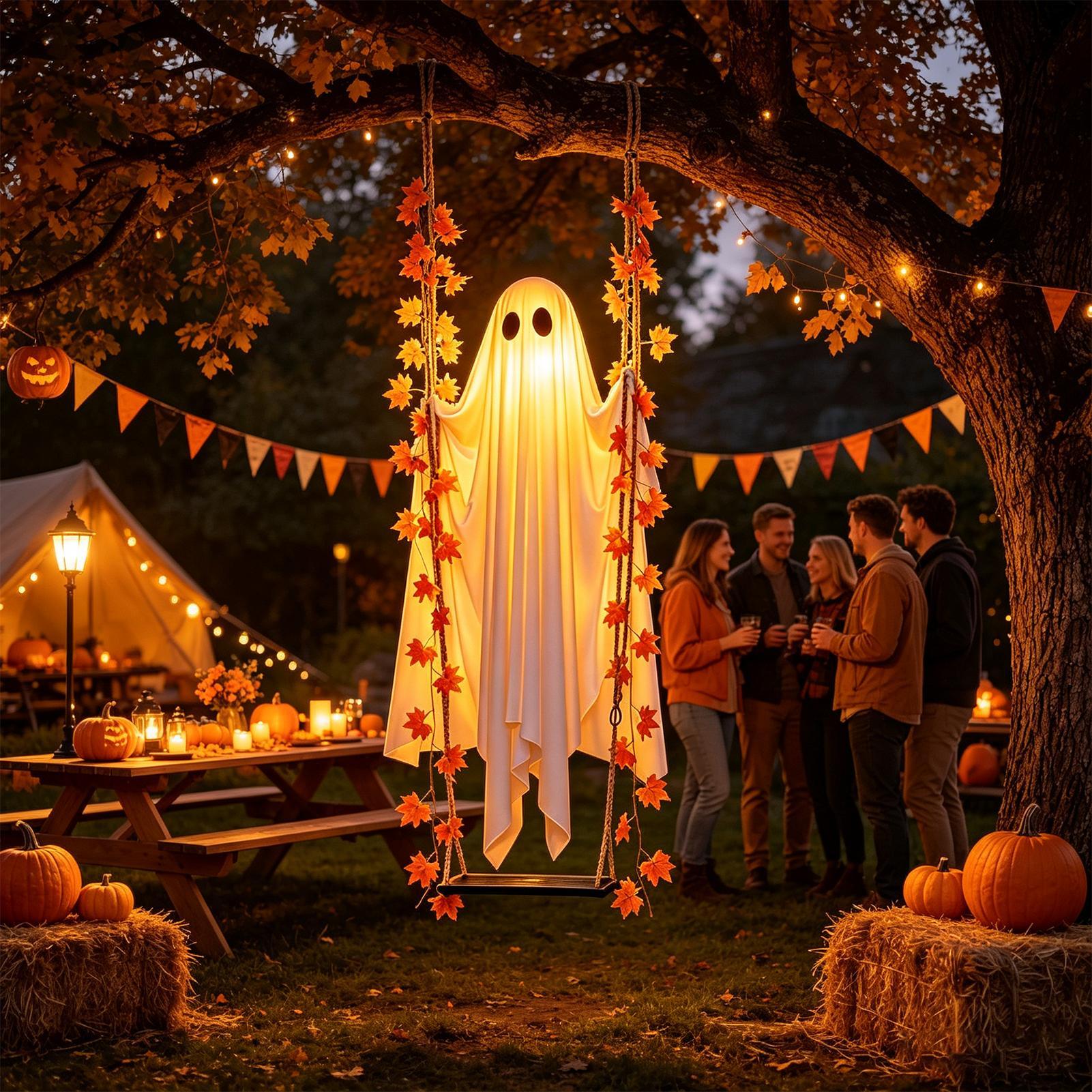 Swinging Ghost Light Up Spooky - огляд і ціна Outdoor Lighting Tree