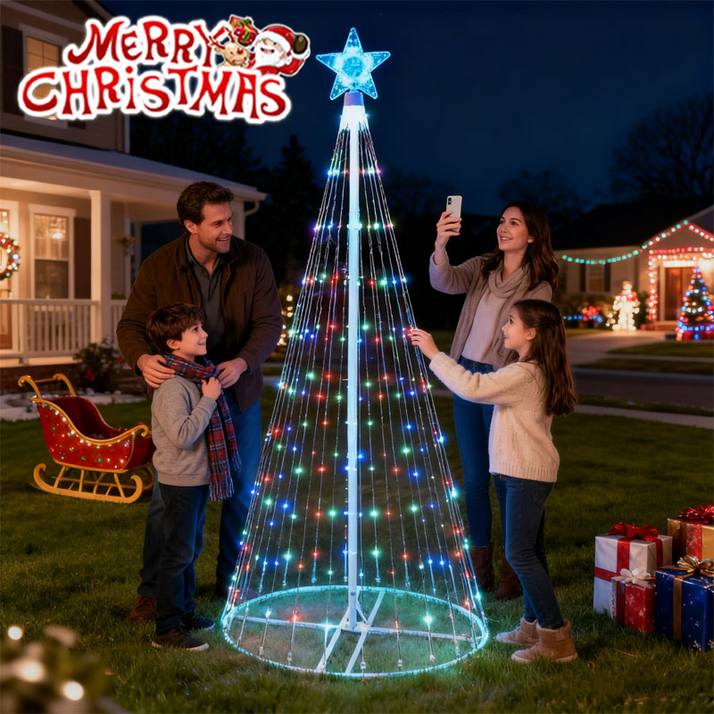 Solar-Powered LED Waterfall St - огляд і ціна Outdoor Lighting Tree
