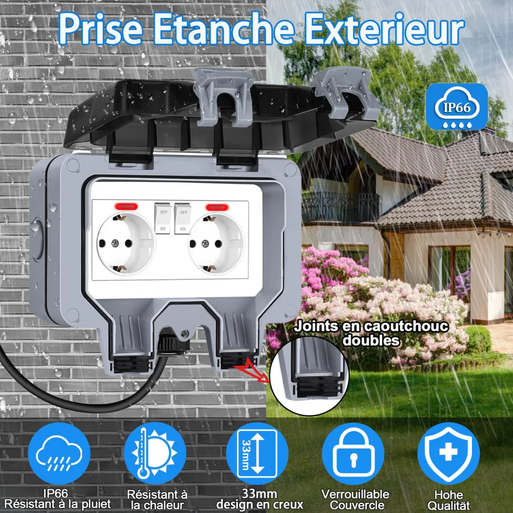 European-Style Outdoor Socket  - огляд і ціна Outdoor Lighting Switch