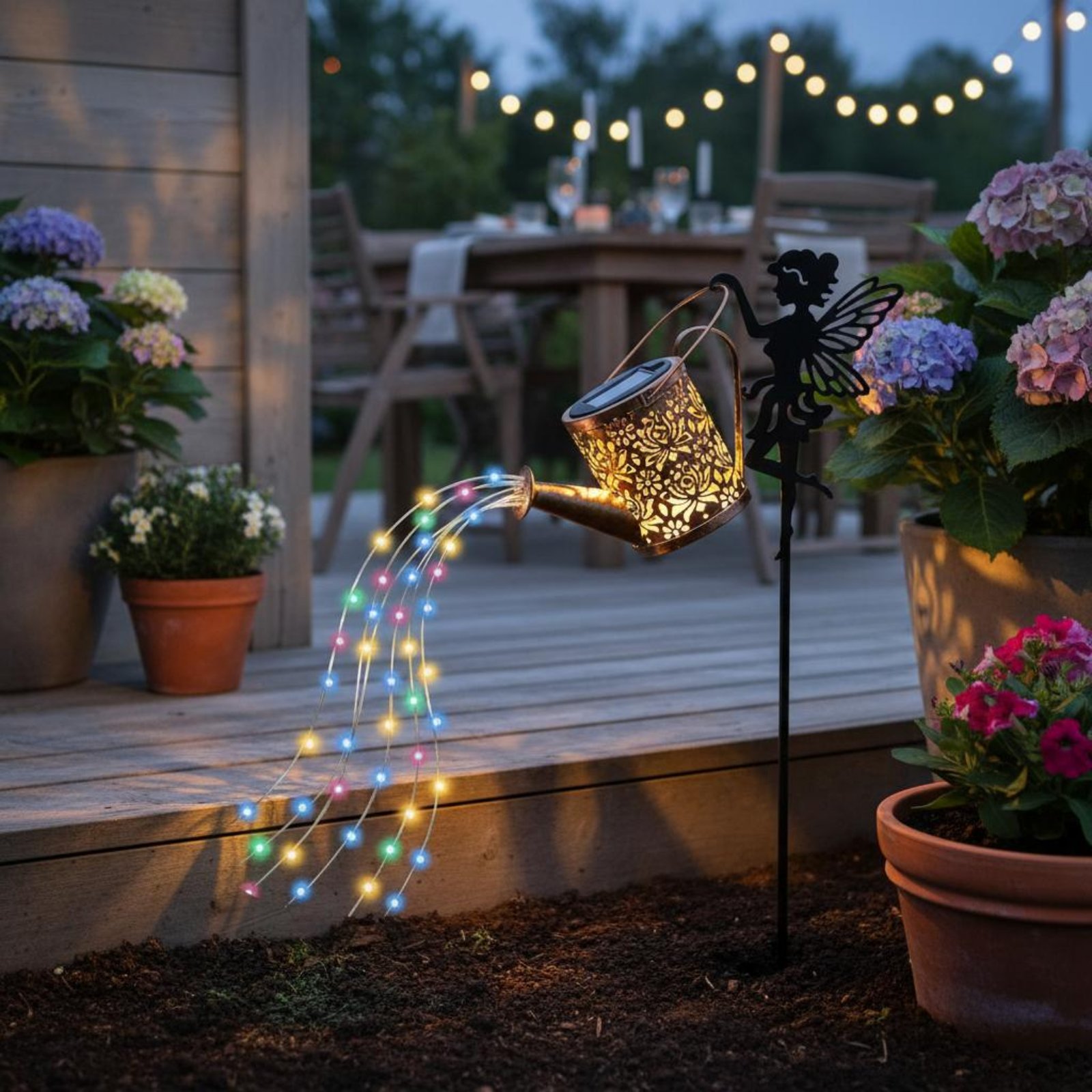 Solar Fairy Watering Can Light - огляд і ціна Outdoor Lighting For Patio