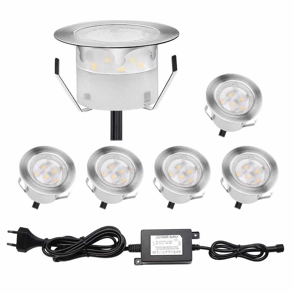 QACA 6 Pack LED Deck Lights Lo - огляд і ціна Outdoor Lighting Kits Low Voltage