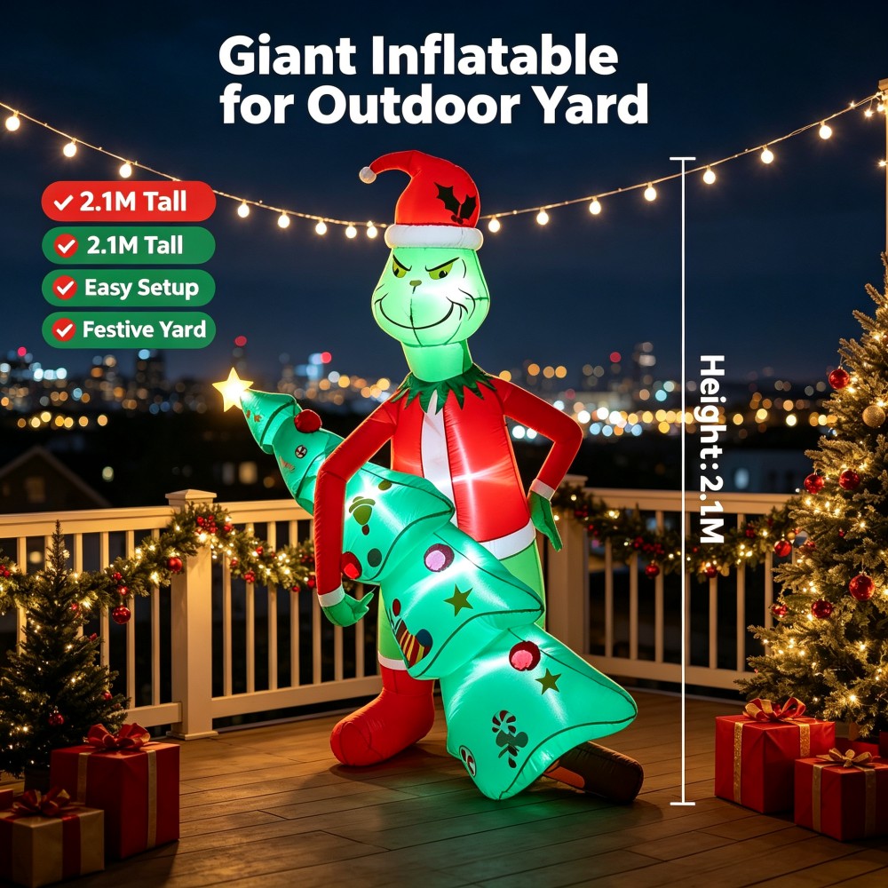 6.9FT Giant Inflatable Christm - огляд і ціна Outdoor Lighting Tree