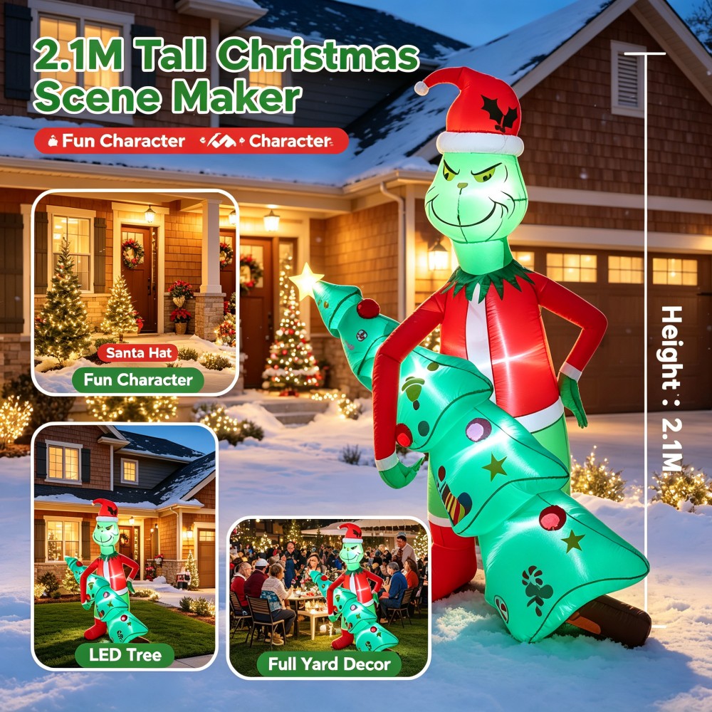 6.9FT Giant Inflatable Christm - огляд і ціна Outdoor Lighting Tree